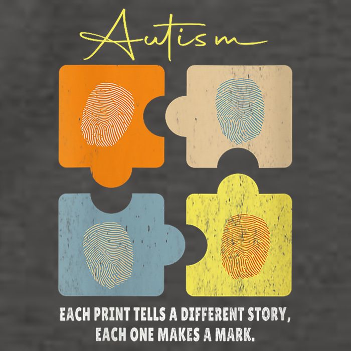 Fingerprint Autism Each Print Tells A Different Story Retro Vector Backpack