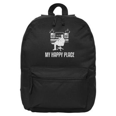 Funny Audio Engineer Music Producer My Happy Place 16 in Basic Backpack