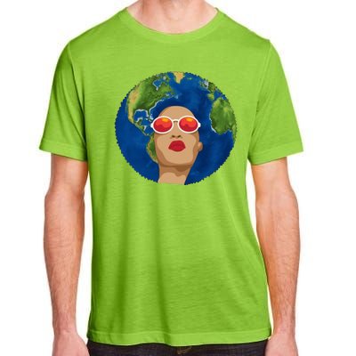 Female Afro Earth Day Adult ChromaSoft Performance T-Shirt