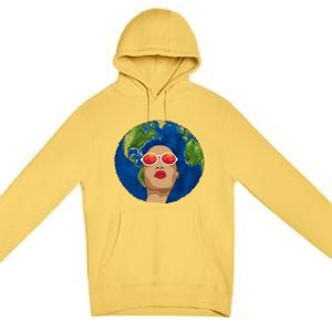 Female Afro Earth Day Premium Pullover Hoodie