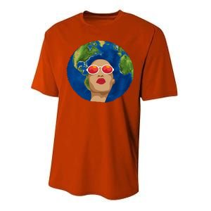 Female Afro Earth Day Performance Sprint T-Shirt