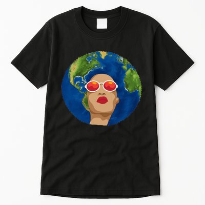 Female Afro Earth Day Tall T-Shirt