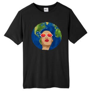 Female Afro Earth Day Tall Fusion ChromaSoft Performance T-Shirt