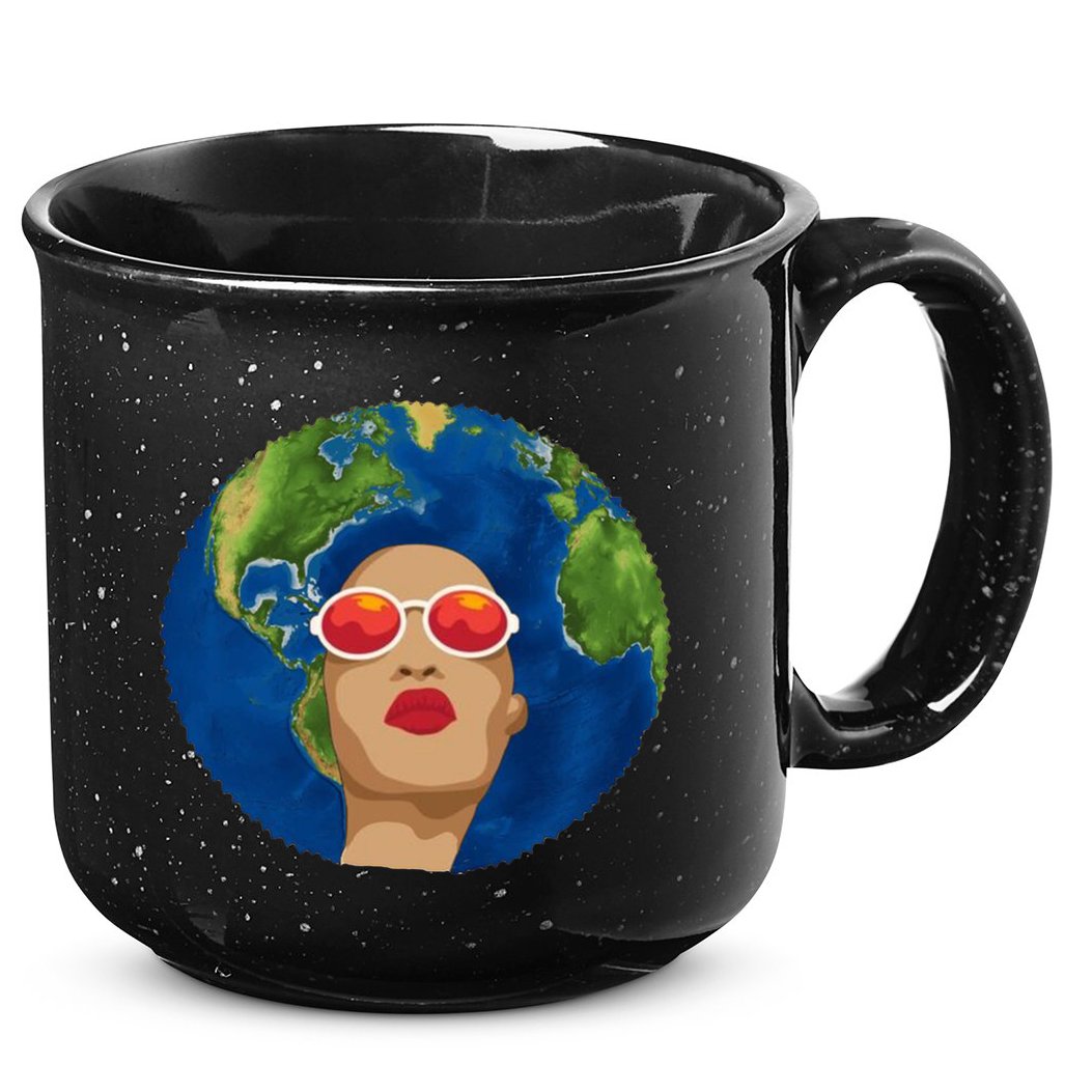 Female Afro Earth Day 15oz Campfire Ceramic Mug