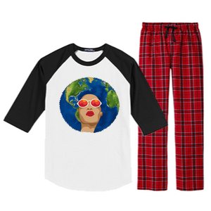 Female Afro Earth Day Raglan Sleeve Pajama Set