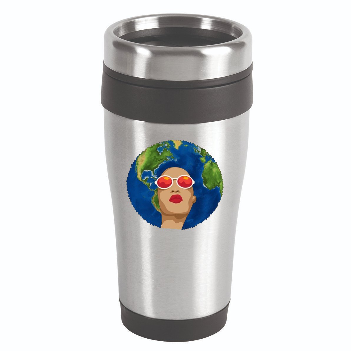 Female Afro Earth Day 16oz Travel Tumbler