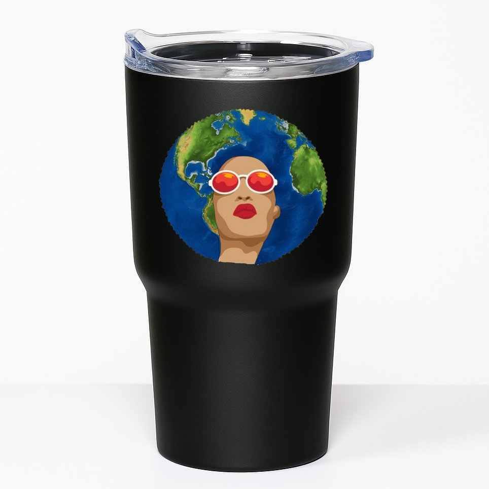 Female Afro Earth Day Tumbler