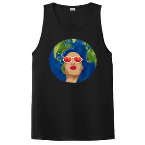 Female Afro Earth Day PosiCharge Competitor Tank