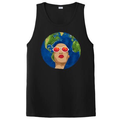 Female Afro Earth Day PosiCharge Competitor Tank