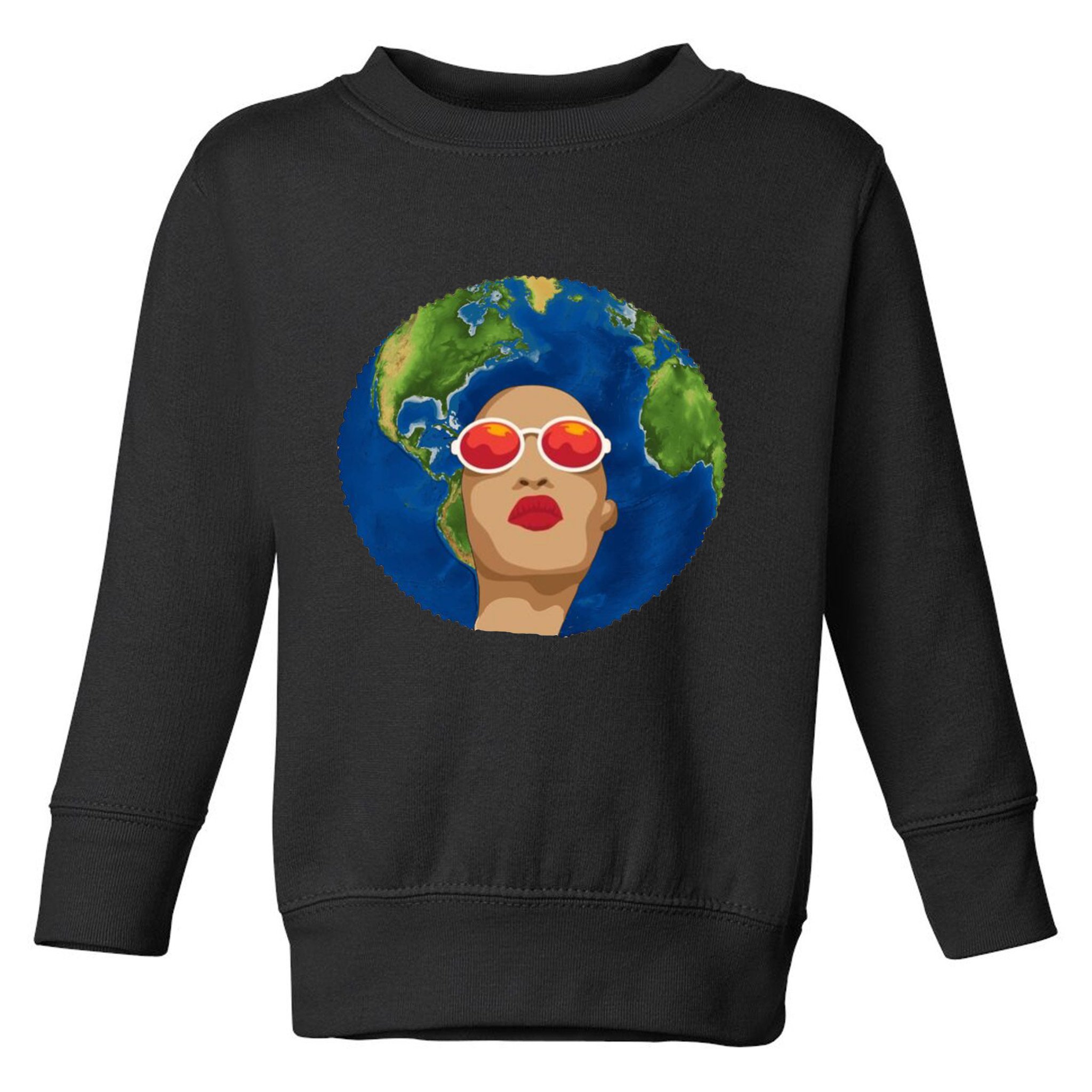 Female Afro Earth Day Toddler Sweatshirt