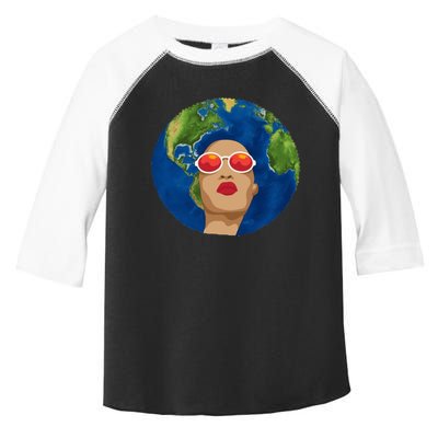 Female Afro Earth Day Toddler Fine Jersey T-Shirt