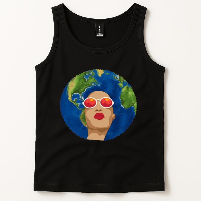 Female Afro Earth Day Tank Top