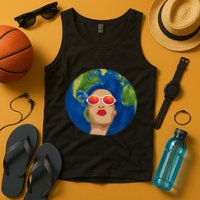 Female Afro Earth Day Tank Top
