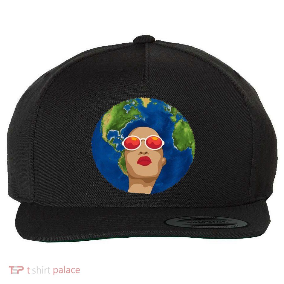 Female Afro Earth Day Wool Snapback Cap