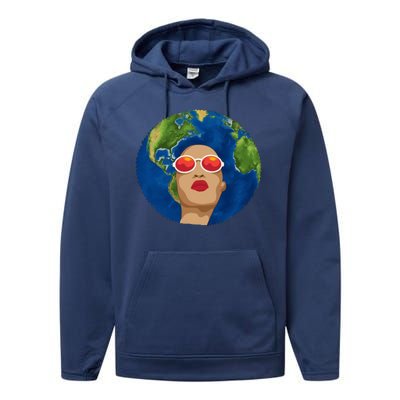 Female Afro Earth Day Performance Fleece Hoodie