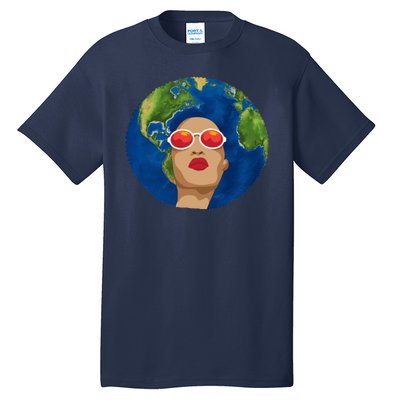 Female Afro Earth Day Tall T-Shirt