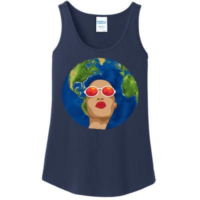 Female Afro Earth Day Ladies Essential Tank