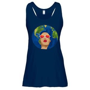 Female Afro Earth Day Ladies Essential Flowy Tank