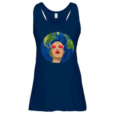 Female Afro Earth Day Ladies Essential Flowy Tank