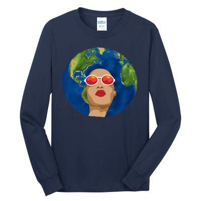 Female Afro Earth Day Tall Long Sleeve T-Shirt