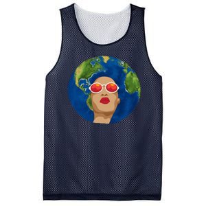 Female Afro Earth Day Mesh Reversible Basketball Jersey Tank