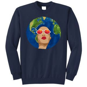 Female Afro Earth Day Tall Sweatshirt