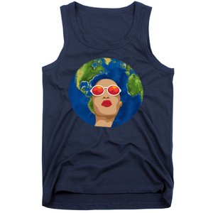 Female Afro Earth Day Tank Top