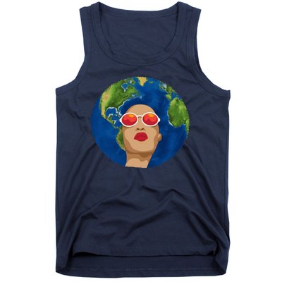 Female Afro Earth Day Tank Top