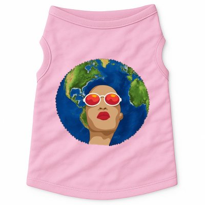 Female Afro Earth Day Doggie Tank