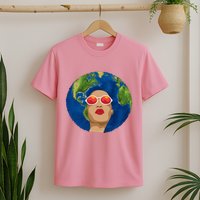Female Afro Earth Day T-Shirt