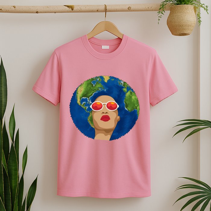 Female Afro Earth Day T-Shirt