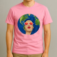 Female Afro Earth Day T-Shirt