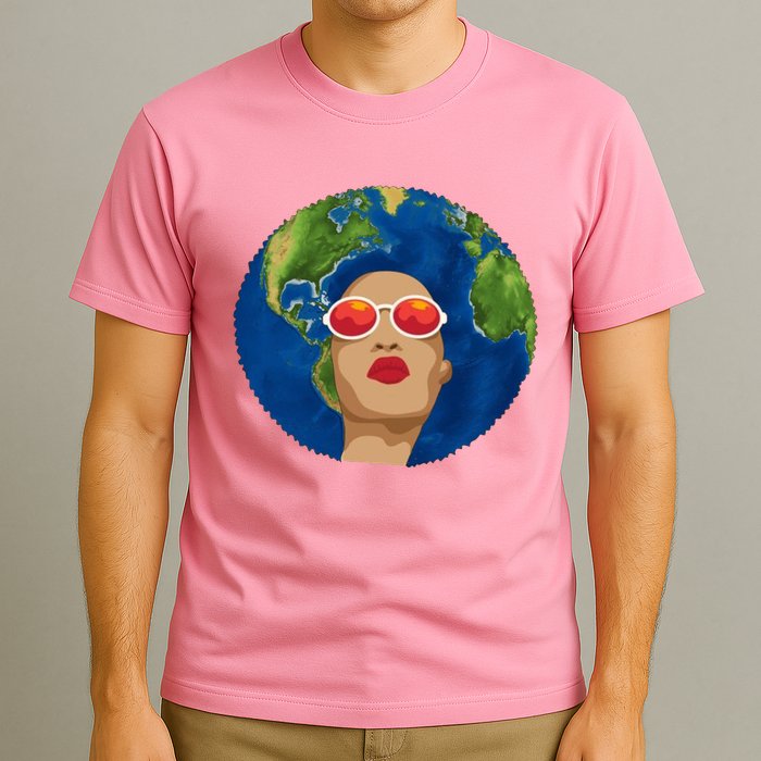 Female Afro Earth Day T-Shirt
