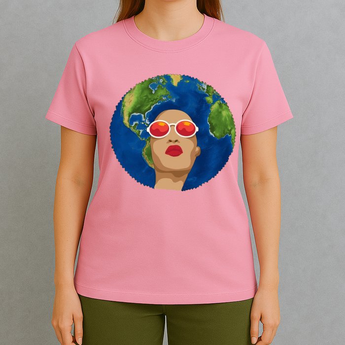 Female Afro Earth Day T-Shirt