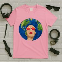Female Afro Earth Day T-Shirt