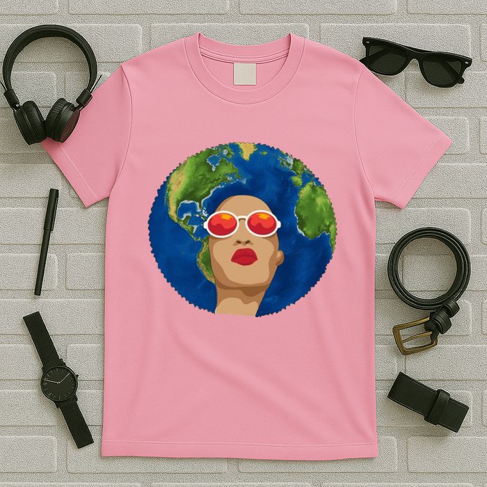 Female Afro Earth Day T-Shirt
