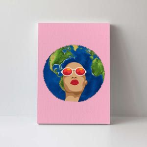 Female Afro Earth Day Canvas