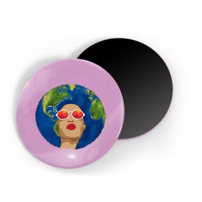 Female Afro Earth Day Magnet