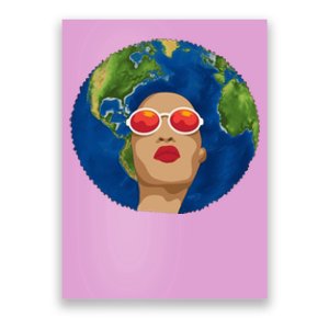 Female Afro Earth Day Poster