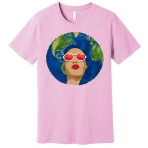 Female Afro Earth Day Premium T-Shirt