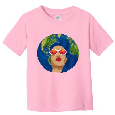 Female Afro Earth Day Toddler T-Shirt