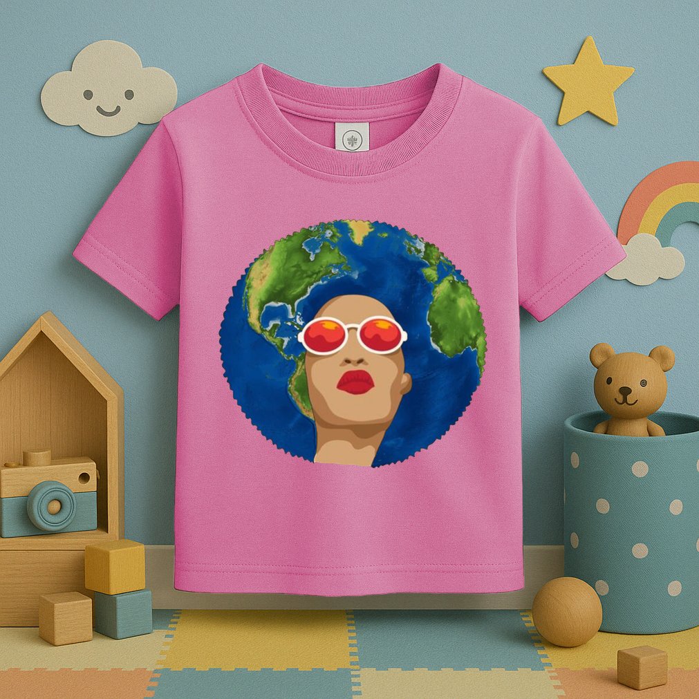 Female Afro Earth Day Toddler T-Shirt