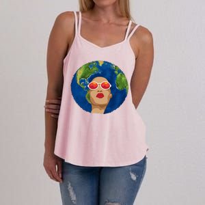 Female Afro Earth Day Women's Strappy Tank