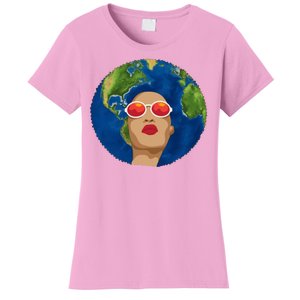 Female Afro Earth Day Women's T-Shirt