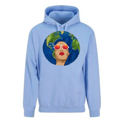 Female Afro Earth Day Unisex Surf Hoodie