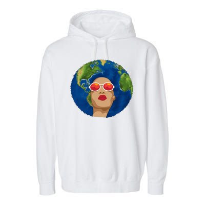 Female Afro Earth Day Garment-Dyed Fleece Hoodie