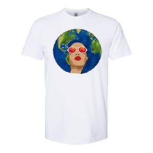 Female Afro Earth Day Softstyle CVC T-Shirt