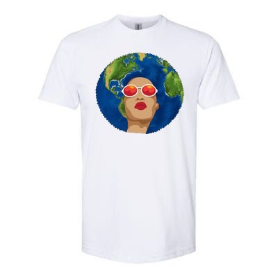 Female Afro Earth Day Softstyle CVC T-Shirt