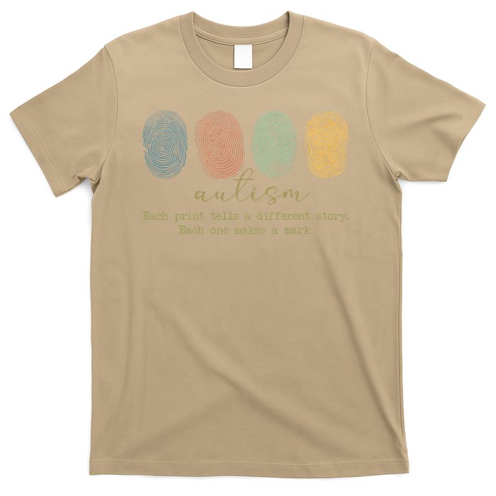 Fingerprint Autism Each Print Tells A Different Story T-Shirt