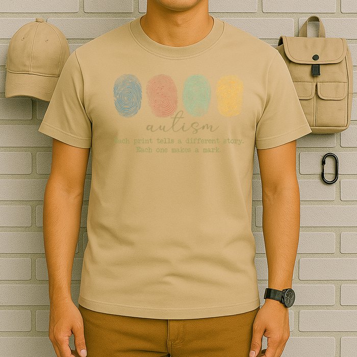 Fingerprint Autism Each Print Tells A Different Story T-Shirt